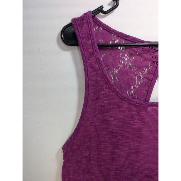 Torrid Purple Lace Back Tank Top Polyester Spandex Sleeveless Size 1 - Picture 4 of 8